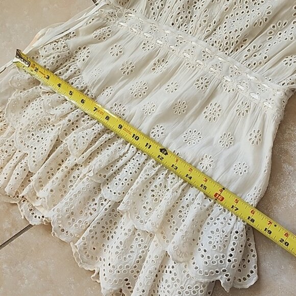 Loveshackfancy Cream Eyelet Lace Dress Size Small - Picture 6 of 11